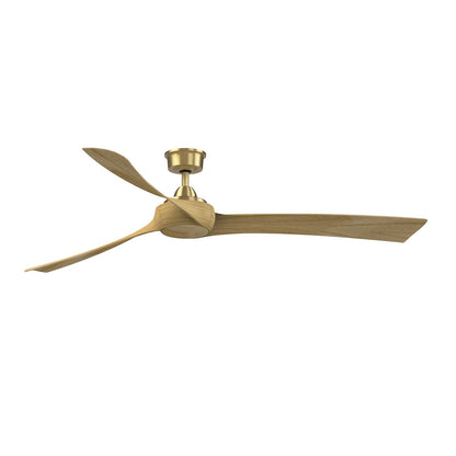 Fanimation Wrap Custom 72in Smart Ceiling Fan | Brushed Satin Brass and Natural Composite Blades | Covered Patio & Large Living | Model FPD8531BS-72N
