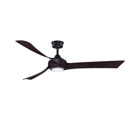 Fanimation Wrap Custom 64in 3-Blade DC Ceiling Fan with LED CCT Light Kit | Dark Bronze and Dark Walnut Composite | Model FPD8531DZ-64DWA-LK
