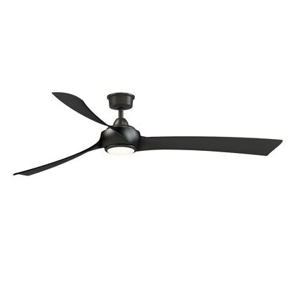 Fanimation Wrap Custom 72in 3-Blade DC Ceiling Fan with LED CCT Light Kit | Dark Bronze and Black Composite | Covered Patio | Model FPD8531DZ-72BL-LK