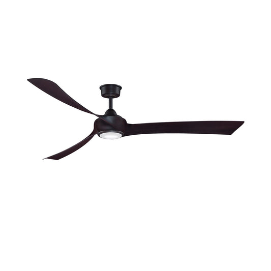 Fanimation Wrap Custom 72in 3-Blade Ceiling Fan with LED Light | Dark Bronze and Dark Walnut Composite | Covered Patio | Model FPD8531DZ-72DWA-LK