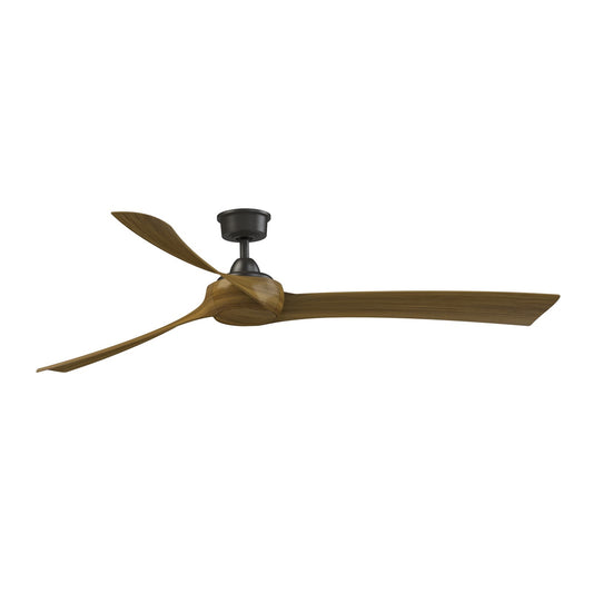 Fanimation Wrap Custom 72in 3-Blade Ceiling Fan | Dark Bronze and Koa Composite | Covered Patio & Great Room | Model FPD8531DZ-72K