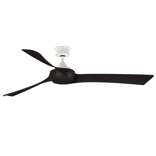 Fanimation Wrap Custom 64in 3-Blade Smart Ceiling Fan | Matte White and Dark Walnut Composite | Covered Patio & Living Room | Model FPD8531MW-64DWA