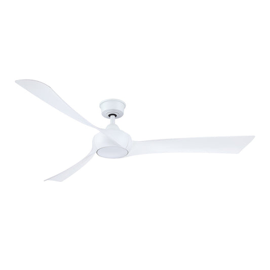 Fanimation Wrap Custom 64in 3-Blade Smart Ceiling Fan | Matte White Composite Blades | Covered Patio & Living Room | Model FPD8531MW-64MW