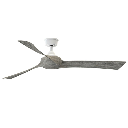 Fanimation Wrap Custom 64in Smart Ceiling Fan | Matte White and Weathered Wood Composite Blades | Covered Patio & Living Room | Model FPD8531MW-64WE