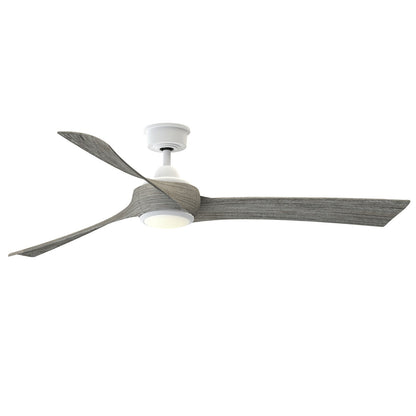 Fanimation Wrap Custom 64in Smart Ceiling Fan with LED Light | Matte White and Weathered Wood Composite Blades | Covered | Model FPD8531MW-64WE-LK