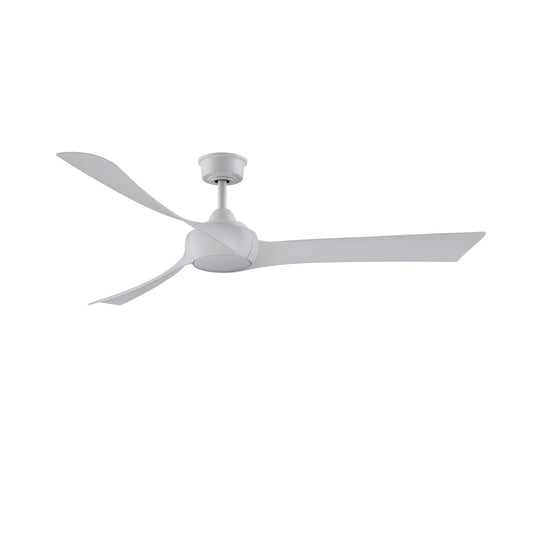 Fanimation Wrap Custom 64in 3-Blade Smart Ceiling Fan | Matte White and White Washed Composite Blades | Covered Patio & Living | Model FPD8531MW-64WW