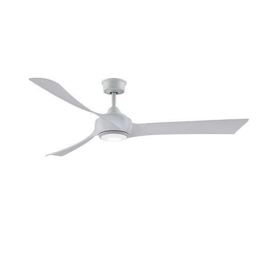Fanimation Wrap Custom 64in 3-Blade Smart Ceiling Fan with LED Light Kit | Matte White and White Washed Composite Blades | Model FPD8531MW-64WW-LK