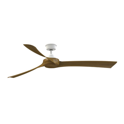 Fanimation Wrap Custom 72in Smart Ceiling Fan | Matte White and Koa Composite Blades | Covered Patio & Living Room | Model FPD8531MW-72K
