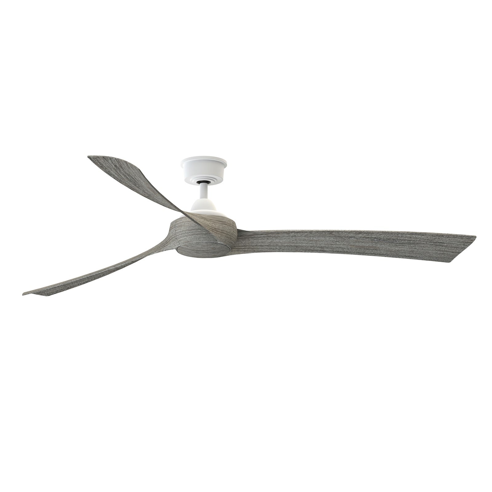 Fanimation Wrap Custom 72in 3-Blade Smart Ceiling Fan | Matte White and Weathered Wood Composite Blades | Covered Patio | Model FPD8531MW-72WE