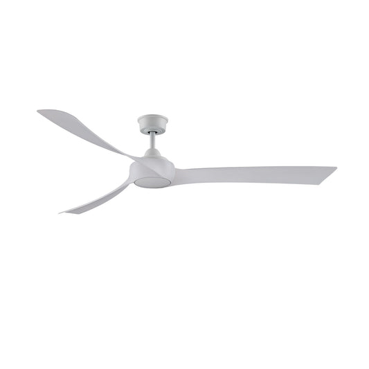 Fanimation Wrap Custom 72in 3-Blade Smart Ceiling Fan | Matte White and White Washed Composite Blades | Covered Patio, Porch | Model FPD8531MW-72WW