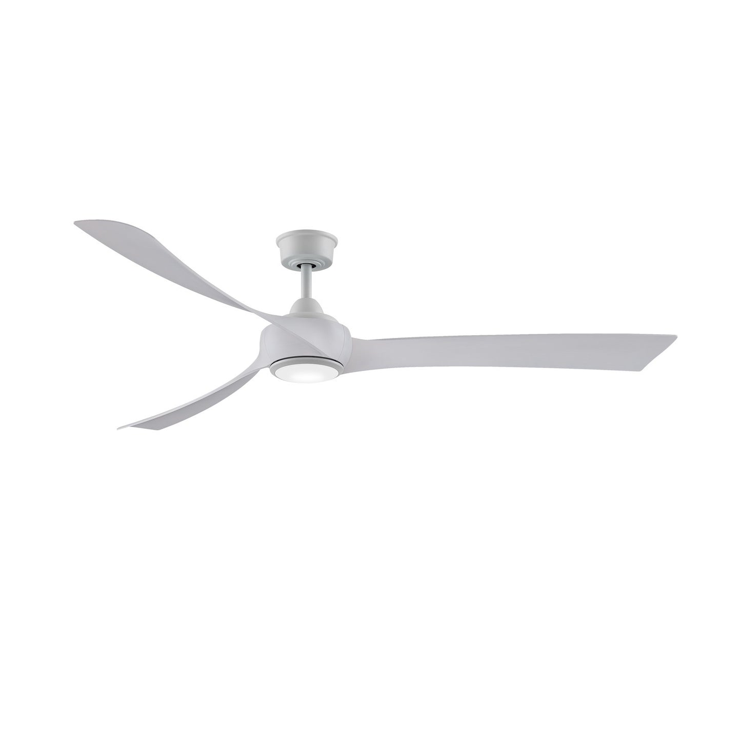 Fanimation Wrap Custom 72in 3-Blade Smart Ceiling Fan with LED Light Kit | Matte White and White Washed Composite Blades | Model FPD8531MW-72WW-LK
