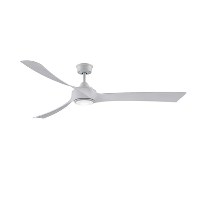 Fanimation Wrap Custom 72in 3-Blade Smart Ceiling Fan with LED Light Kit | Matte White and White Washed Composite Blades | Model FPD8531MW-72WW-LK