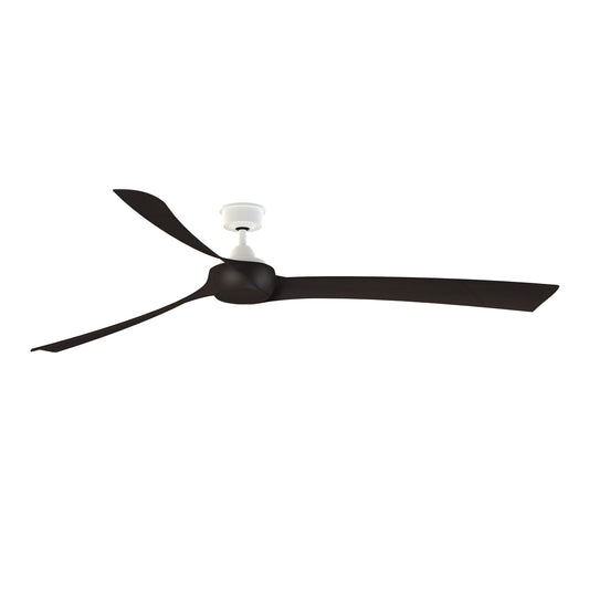 Fanimation Wrap Custom 84in 3-Blade Smart Ceiling Fan | Matte White and Dark Walnut Composite Blades | Covered Patio, Porch | Model FPD8531MW-84DWA