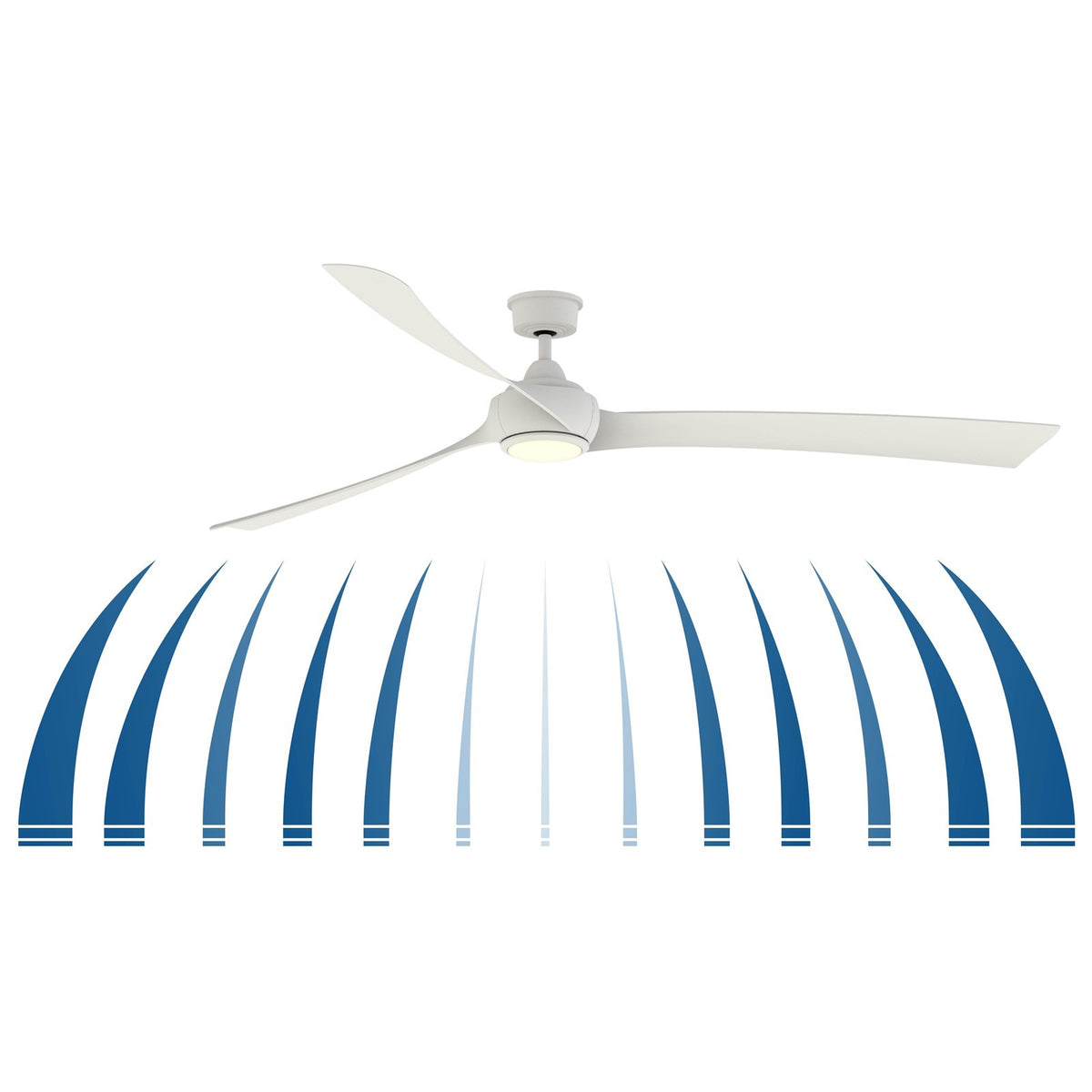 Fanimation Wrap Custom 84in 3-Blade Smart Ceiling Fan with LED Light Kit | Matte White and Dark Walnut Composite Blades | Model FPD8531MW-84DWA-LK