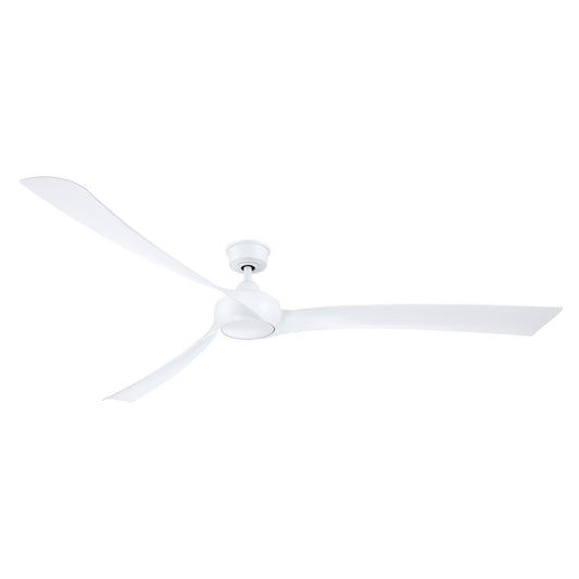 Fanimation Wrap Custom 84in 3-Blade Smart Ceiling Fan | Matte White and Matte White Composite Blades | Covered Patio & Porch | Model FPD8531MW-84MW