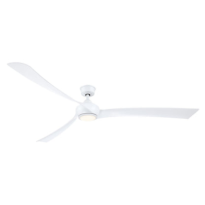 Fanimation Wrap Custom 84in 3-Blade Smart Ceiling Fan with LED Light Kit | Matte White and Matte White Composite Blades | Model FPD8531MW-84MW-LK