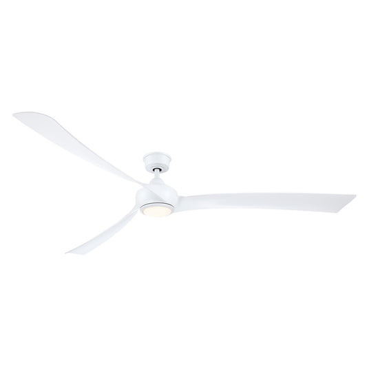 Fanimation Wrap Custom 84in 3-Blade Smart Ceiling Fan with LED Light Kit | Matte White and Matte White Composite Blades | Model FPD8531MW-84MW-LK