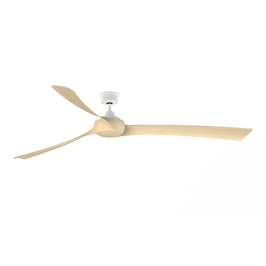 Fanimation Wrap Custom 84in 3-Blade Smart Ceiling Fan | Matte White and Natural Composite Blades | Covered Patio & Porch | Model FPD8531MW-84N