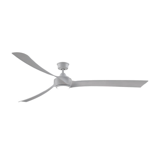 Fanimation Wrap Custom 84in 3-Blade Smart Ceiling Fan with LED Light | Matte White and White Washed Composite | Covered | Model FPD8531MW-84WW-LK
