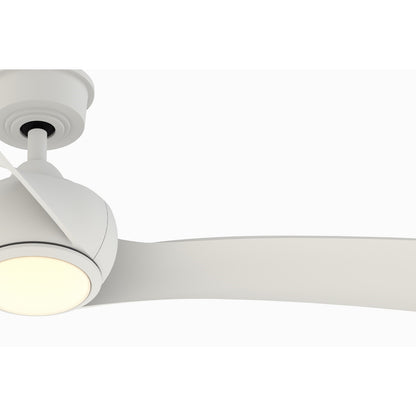 Fanimation Wrap Custom 84in 3-Blade Smart Ceiling Fan with LED Light | Matte White and White Washed Composite | Covered | Model FPD8531MW-84WW-LK