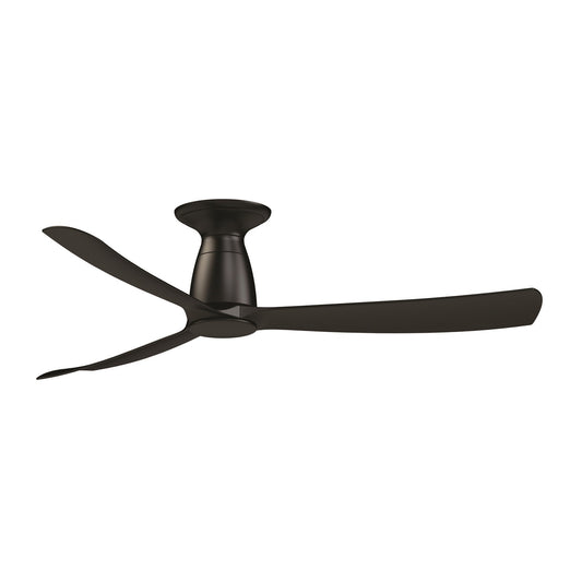 Fanimation Kute 52in Flush Smart Ceiling Fan | Black Composite Blades | Low Ceiling & Covered Patio | 52 x 52 x 10.32 in | Model FPD8534BL-F