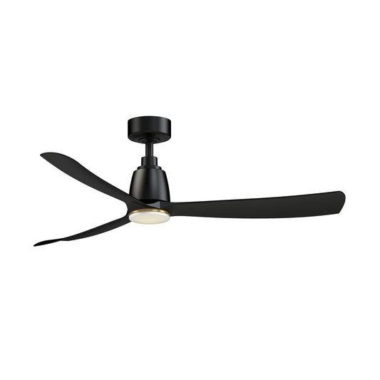 Fanimation Kute 52in 1-Light Smart Ceiling Fan | Modern Black and Brushed Satin Brass with Opal Frosted Glass | Covered Patio | Model FPD8534BL-LKBS