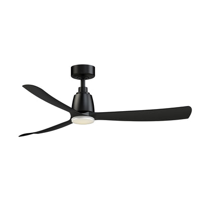 Fanimation Kute 52in 1-Light Smart Ceiling Fan | Modern Black and Matte White with Opal Frosted Glass | Covered Patio | Model FPD8534BL-LKMW