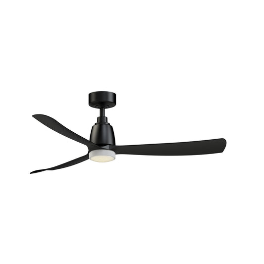 Fanimation Kute 52in 1-Light Smart Ceiling Fan | Matte Black and Opal Frosted Glass | Covered Patio & Bedroom | Model FPD8534BL-MWKLK