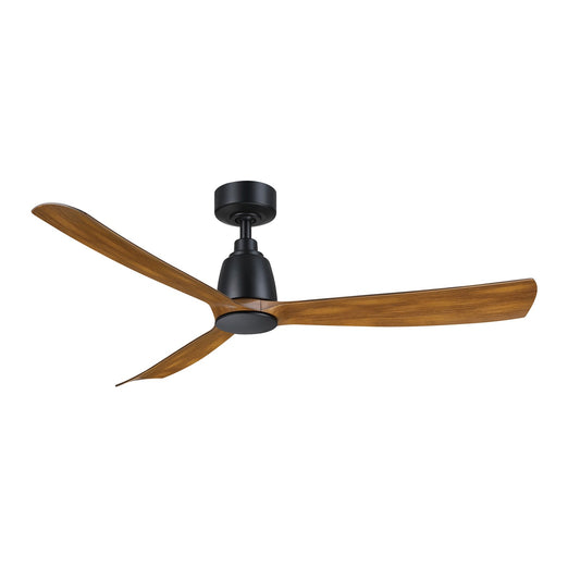 Fanimation Kute 52in Smart Ceiling Fan | Black and Koa Composite Blades | Covered Patio & Living Room | 52 x 52 x 13.1 in, 6701 CFM | Model FPD8534BLK