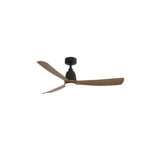 Fanimation Kute 52in 1-Light Smart Ceiling Fan | Modern Black and Koa Composite Blades | Covered Patio & Living Room | Model FPD8534BLK-LK