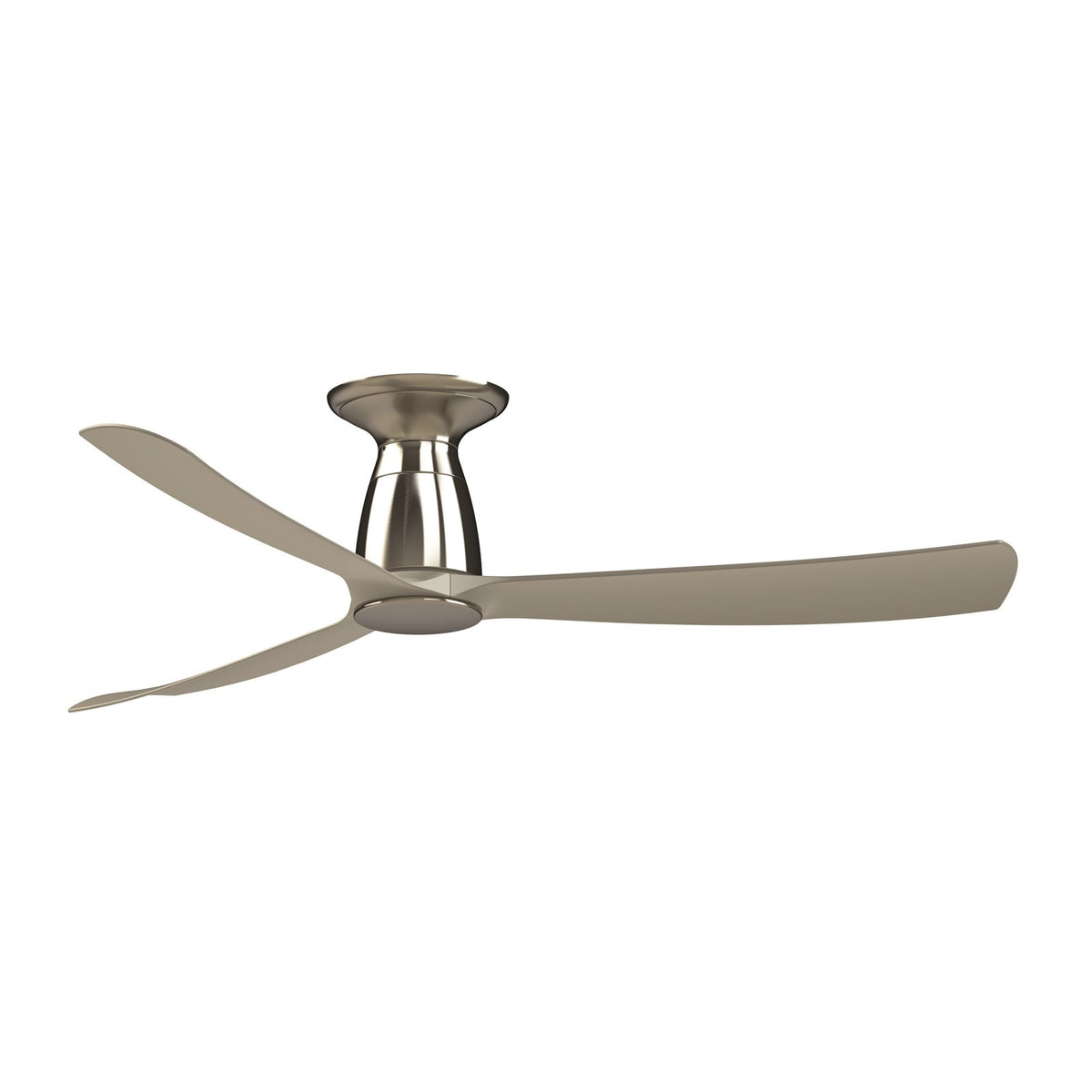 Fanimation Kute 52in Flush Smart Ceiling Fan | Brushed Nickel | Low Ceiling & Covered Patio | 52 x 52 x 10.32 in | Model FPD8534BN-F