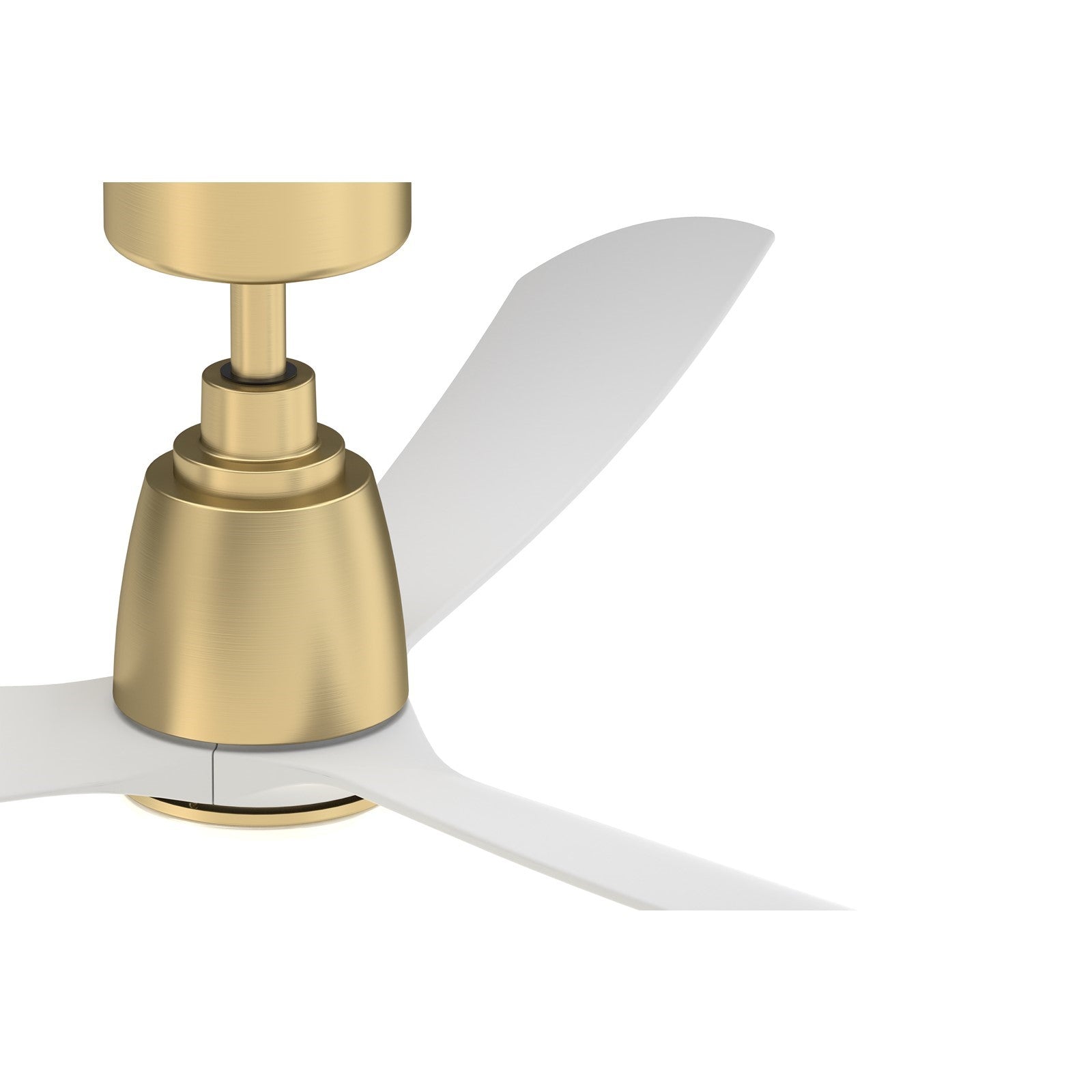 Fanimation Kute 52in 1-Light Smart Ceiling Fan | Brushed Satin Brass and Matte White Composite Blades | Covered Patio & Bedroom | Model FPD8534BS-LK