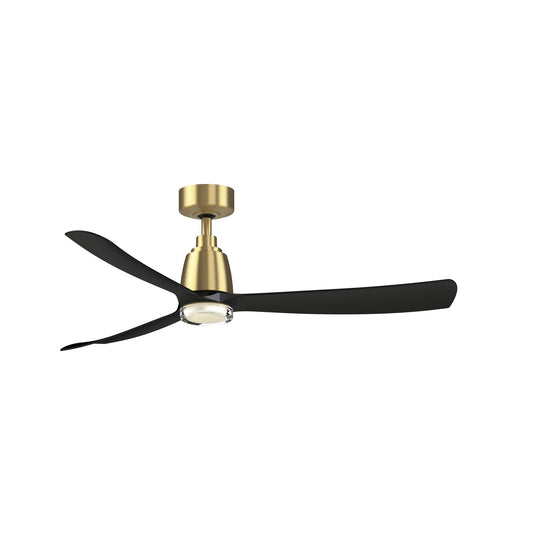 Fanimation Kute 52in 1-Light Smart Ceiling Fan | Brushed Satin Brass and Clear Glass | Covered Patio & Bedroom | Model FPD8534BSBL-DWLK