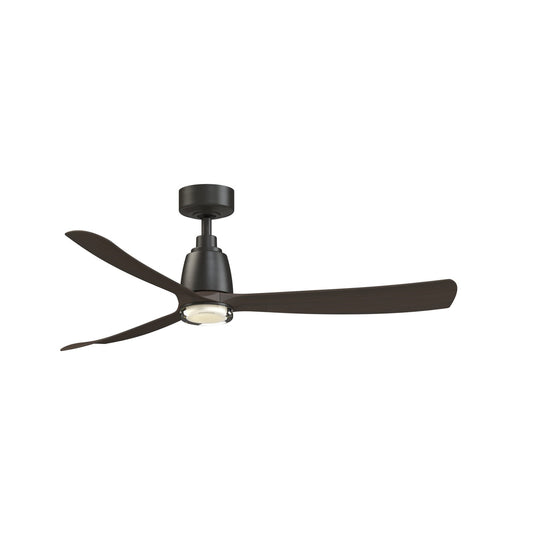 Fanimation Kute 52in Smart Ceiling Fan | Dark Bronze and Dark Walnut Composite Blades | Covered Patio & Bedroom | Model FPD8534DZ-DWLK