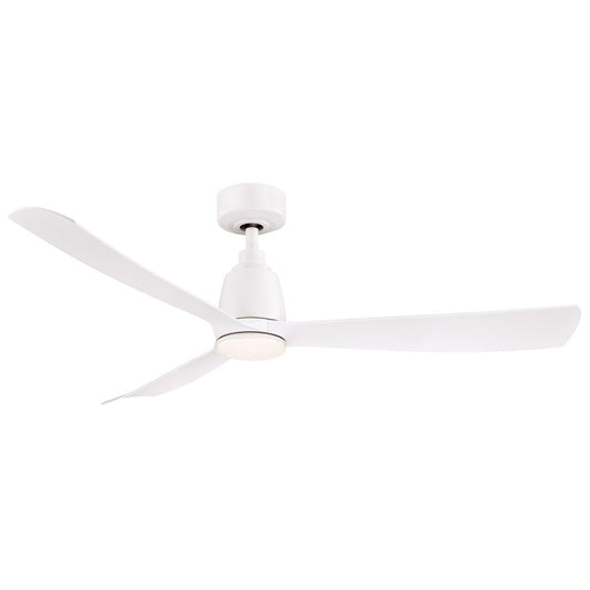 Fanimation Kute 52in 3-Blade Ceiling Fan | Matte White and Matte White Composite Blades | Covered Patio & Bedroom | 52 x 52 x 13 in | Model FPD8534MW