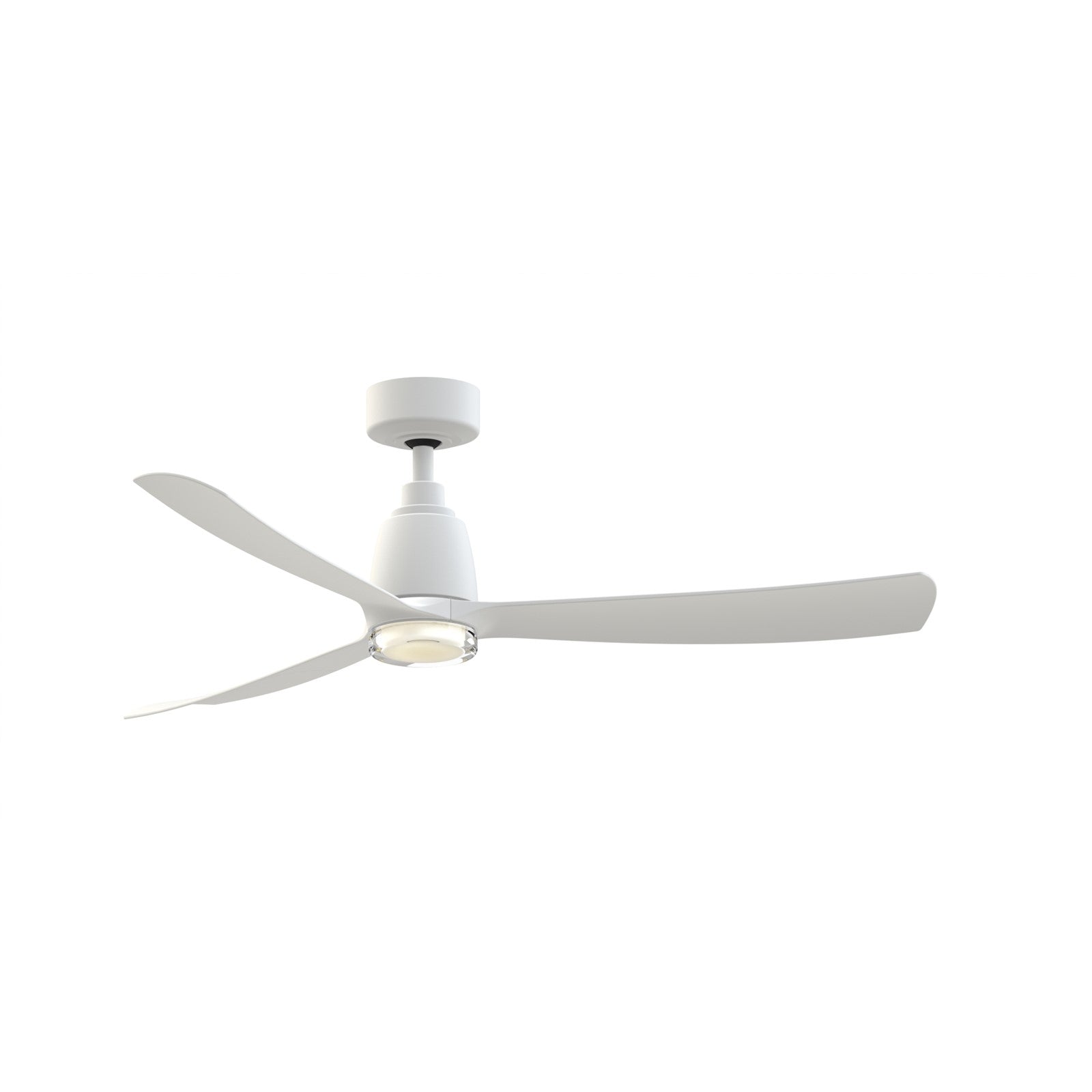 Fanimation Kute 52in Smart Ceiling Fan | Matte White and Clear Double-Walled LED | Covered Patio & Bedroom | 52 x 52 x 13.8 in | Model FPD8534MW-DWLK
