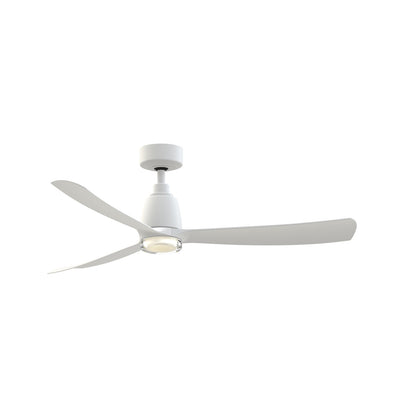 Fanimation Kute 52in Smart Ceiling Fan | Matte White and Clear Double-Walled LED | Covered Patio & Bedroom | 52 x 52 x 13.8 in | Model FPD8534MW-DWLK