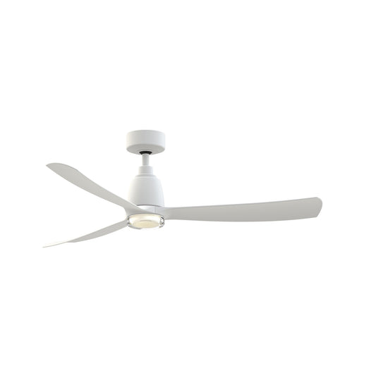 Fanimation Kute 52in Smart Ceiling Fan | Matte White and Clear Double-Walled LED | Covered Patio & Bedroom | 52 x 52 x 13.8 in | Model FPD8534MW-DWLK