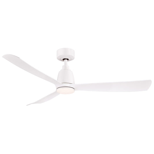 Fanimation Kute 52in Smart Ceiling Fan with LED Light Kit | Matte White Composite Blades | Covered Patio & Bedroom | Model FPD8534MW-LK