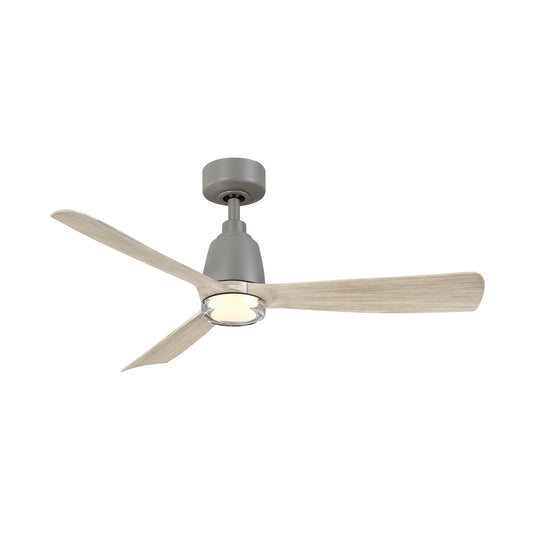 Fanimation Kute 44in 1-Light Smart Ceiling Fan | Antique Graphite and Light Oak with Clear Glass | Covered Patio & Bedroom | Model FPD8547AGP-DWLK