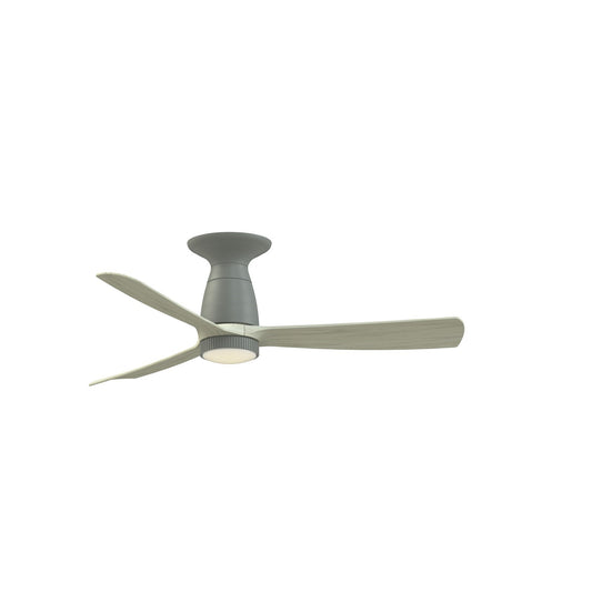 Fanimation Kute 44in Flush Smart Ceiling Fan | Antique Graphite and Light Oak Composite Blades | Covered Patio & Bedroom | Model FPD8547AGP-KLK-F