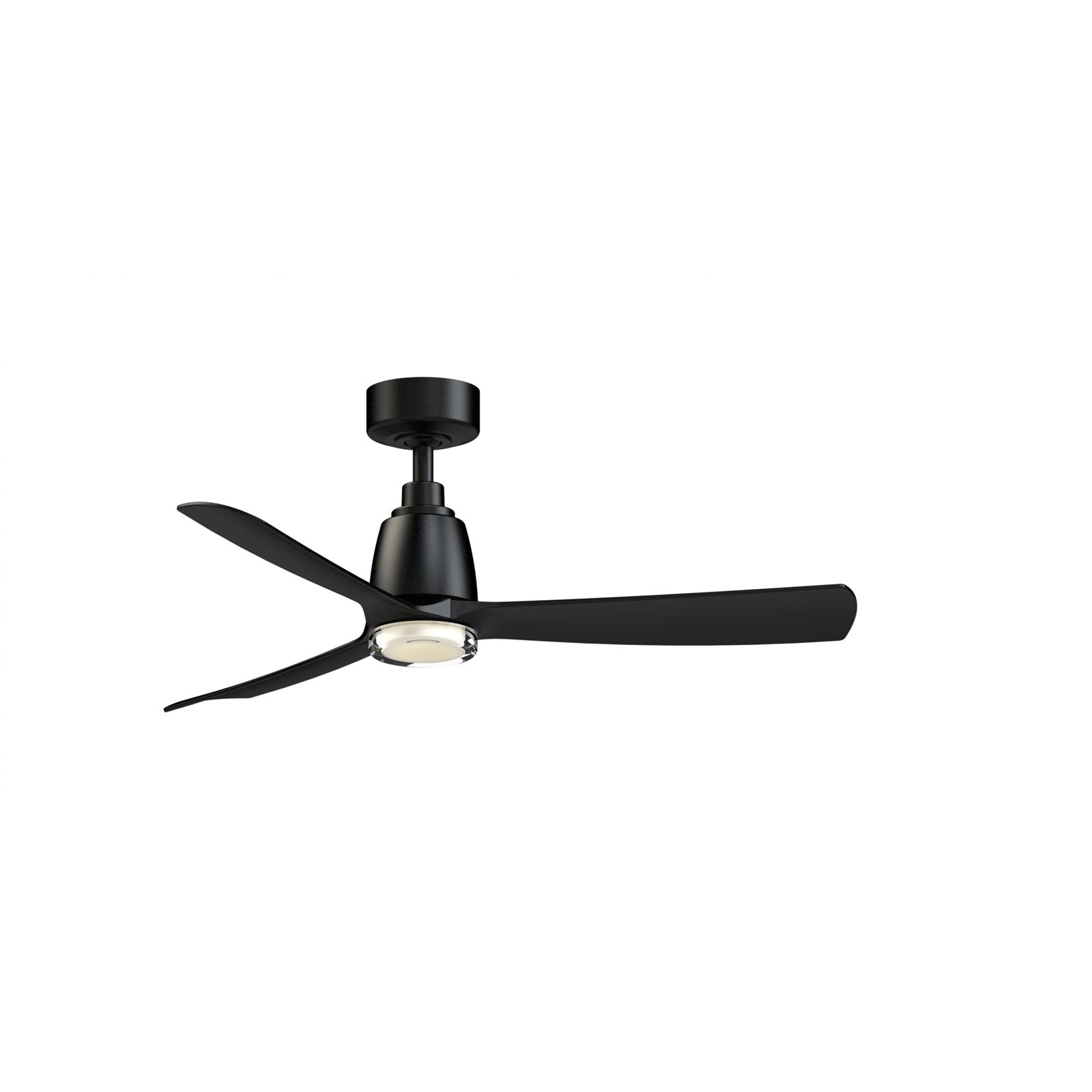 Fanimation Kute 44 44in 1-Light Ceiling Fan | Black and Clear Double-Walled Glass LED | Covered Patio & Dining Room | Model FPD8547BL-DWLK