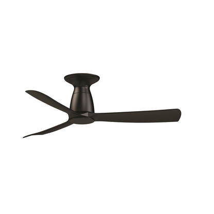 Fanimation Kute 44in Flush Smart Ceiling Fan | Black Composite Blades | Bedroom & Covered Patio | 44 x 44 x 10.32 in | Model FPD8547BL-F