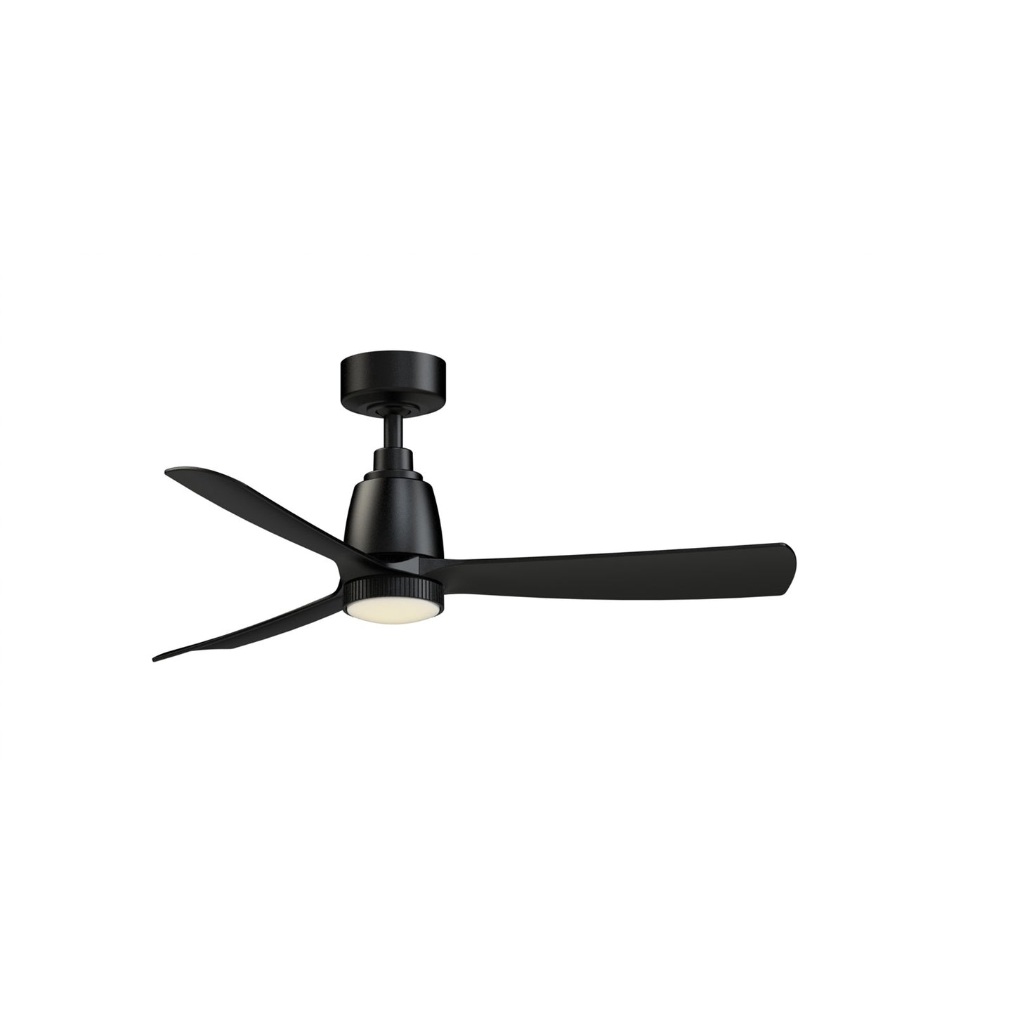 Fanimation Kute 44 44in Smart Ceiling Fan | Matte Black and Opal Frosted Glass | Covered Patio & Bedroom | 44 x 44 x 14.48 in | Model FPD8547BL-KLK