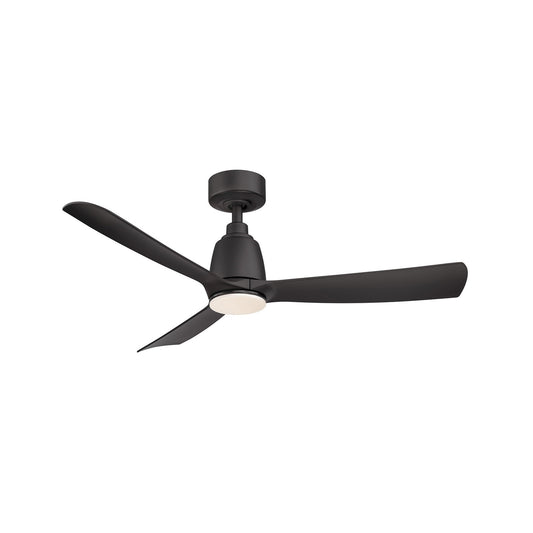 Fanimation Kute 44 44in Smart Ceiling Fan | Matte Black and Opal Frosted Glass | Covered Patio & Bedroom | 44 x 44 x 13.78 in | Model FPD8547BL-LK