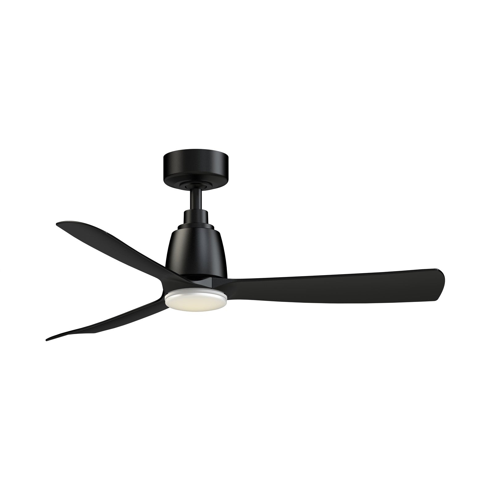 Fanimation Kute 44in 1-Light Smart Ceiling Fan | Modern Black and Matte White with Opal Frosted Glass | Covered Patio | Model FPD8547BL-LKMW