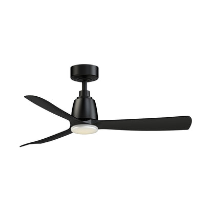 Fanimation Kute 44in 1-Light Smart Ceiling Fan | Modern Black and Matte White with Opal Frosted Glass | Covered Patio | Model FPD8547BL-LKMW