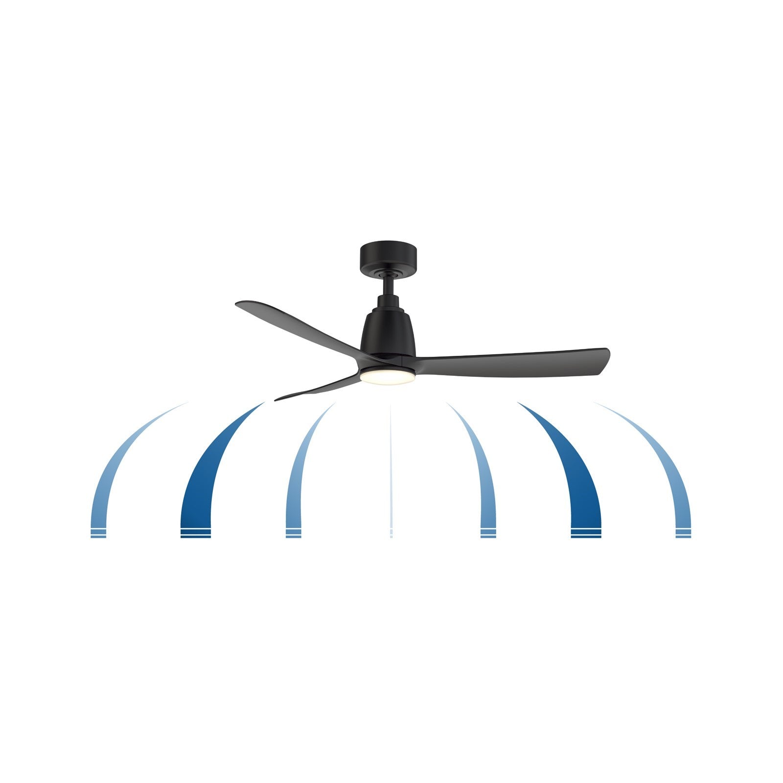 Fanimation Kute 44in Flush Smart Ceiling Fan | Black Composite and Koa Blades | Covered Patio & Bedroom | 44 x 44 x 10.32 in | Model FPD8547BLK-F