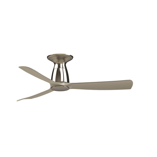 Fanimation Kute 44in Flush Smart Ceiling Fan | Brushed Nickel | Covered Patio & Low Ceiling | 44 x 44 x 10.32 in | Model FPD8547BN-F