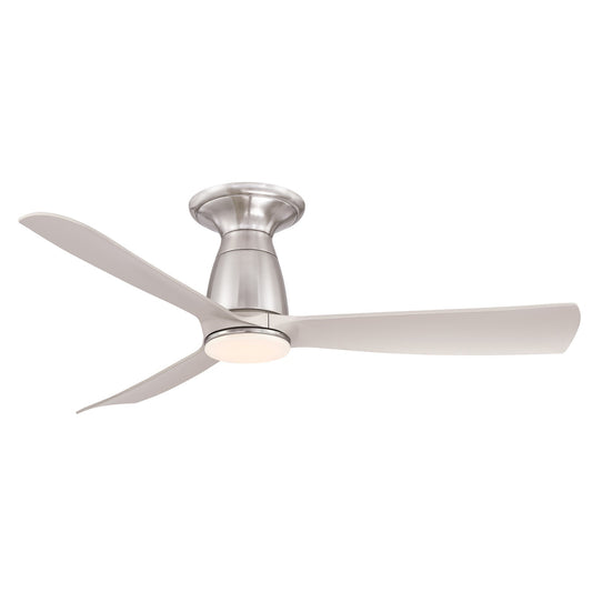 Fanimation Kute 44in Flush Smart Ceiling Fan | Brushed Nickel and Opal Frosted Glass | Covered Patio & Bedroom | Model FPD8547BN-LK-F